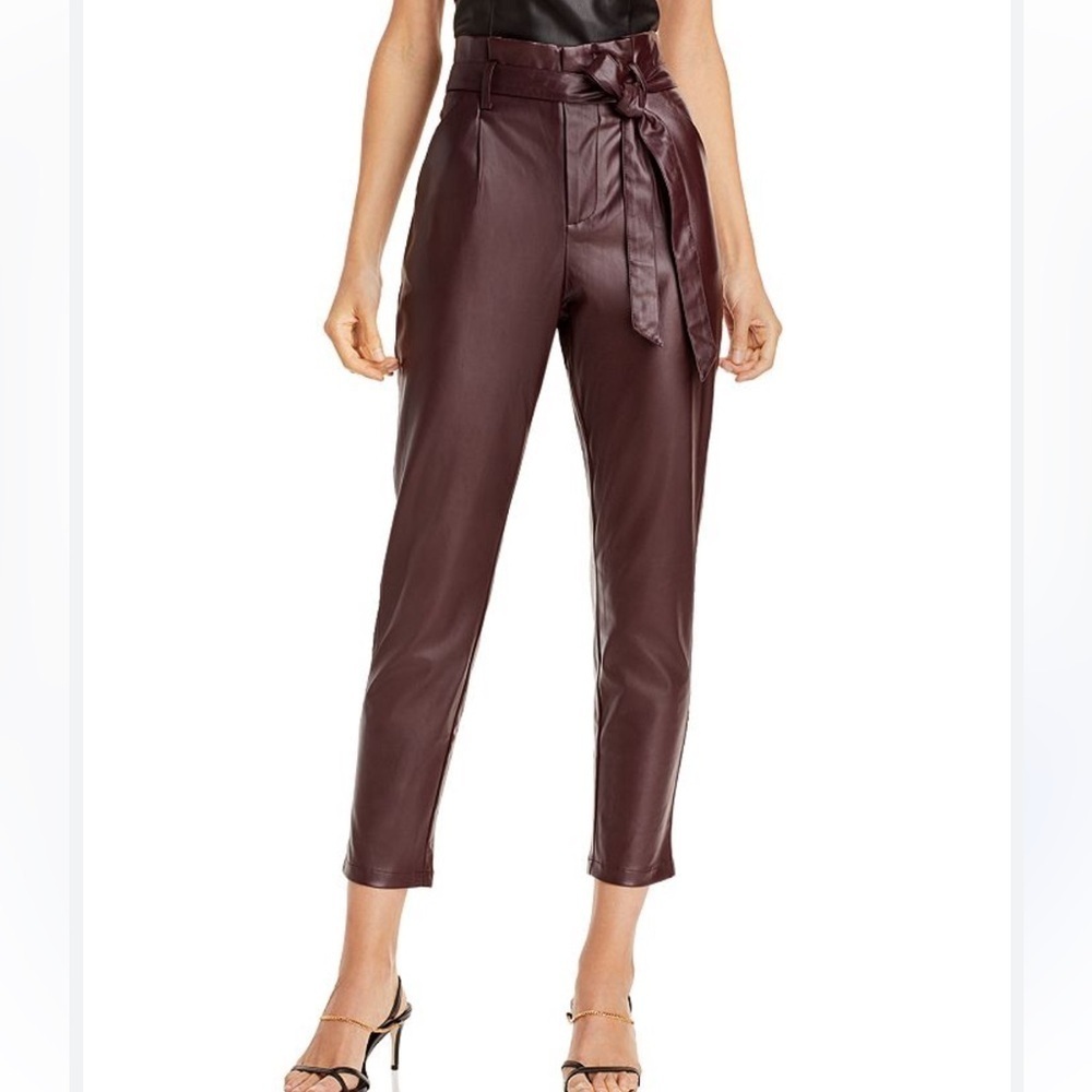 Lucy Paris Faux Leather Paperbag-Waist‎ Pants Size M